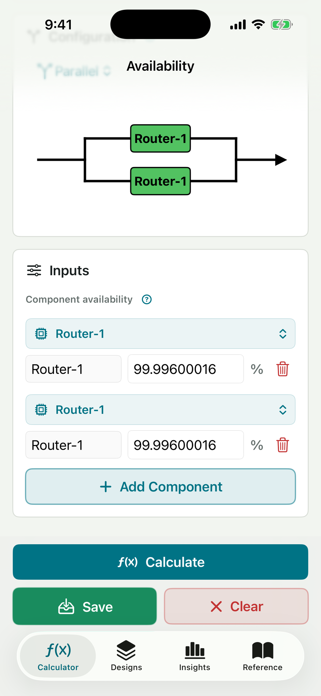 Saved Router-1 Device reused in a Parallel topology on iPhone
